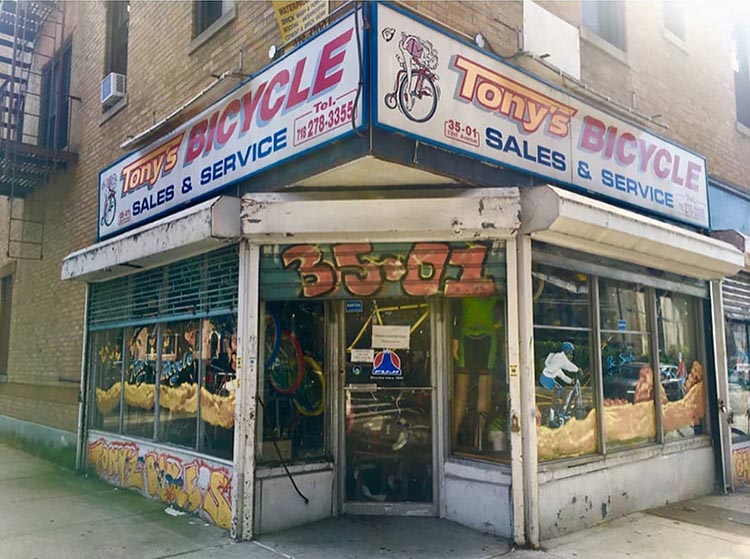 Tony's Bicycles storefront