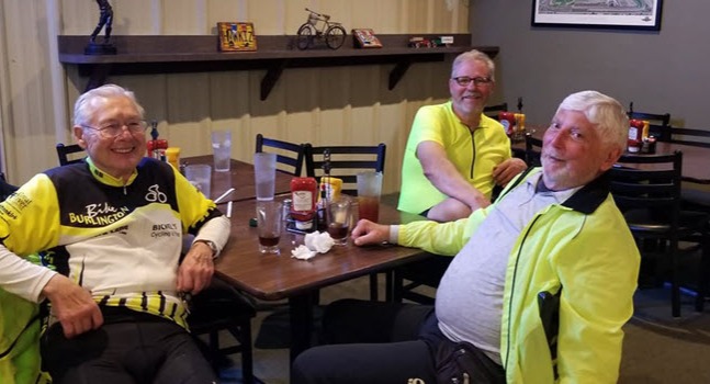 cyclists dining post ride