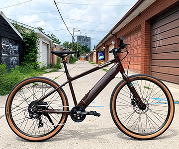 Dew HD affordable commuter e bike in brown