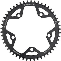 Wolf Tooth 130 BCD Road and Cyclocross Chainring - 50t, 130 BCD, 5-Bolt, Drop-Stop, 10/11/12-Speed Eagle and Flattop Compatible, Black