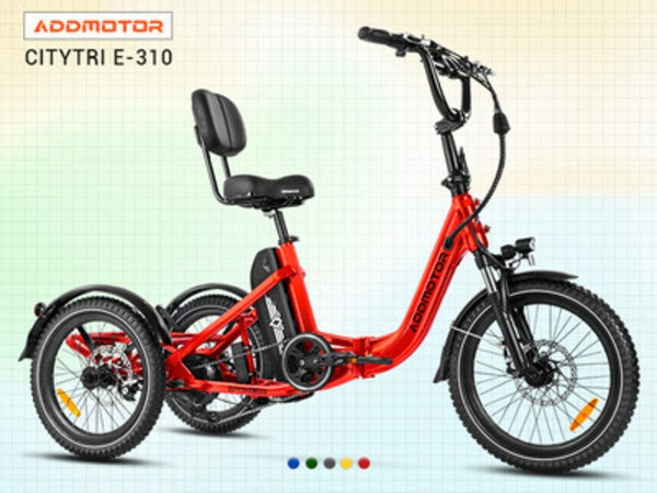 Addmotor CITYTRI E-310 Folding E-Trike Candy Red Western Cycle