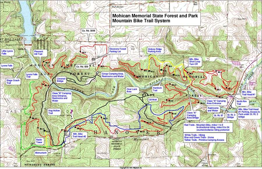 Mohican State Park Mountain Bike Trail Map