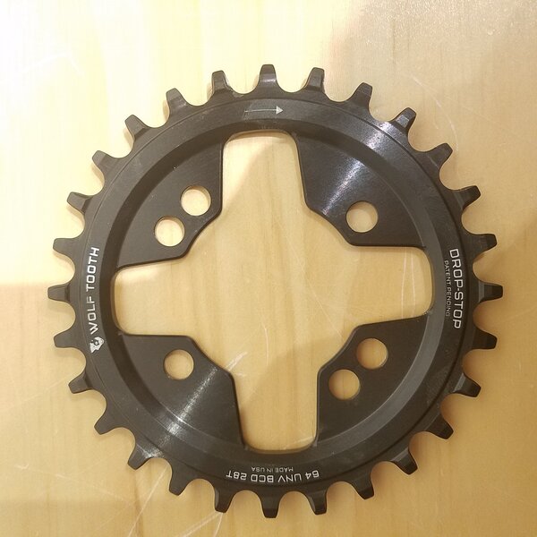 Wolf Tooth DEAL Wolf Tooth Components Drop-Stop Chainring: 28T x 64 Universal Mount BCD 