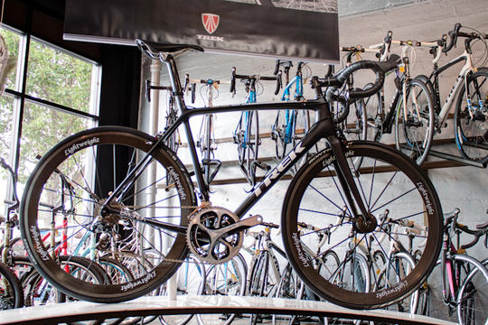 Trek road bike on display