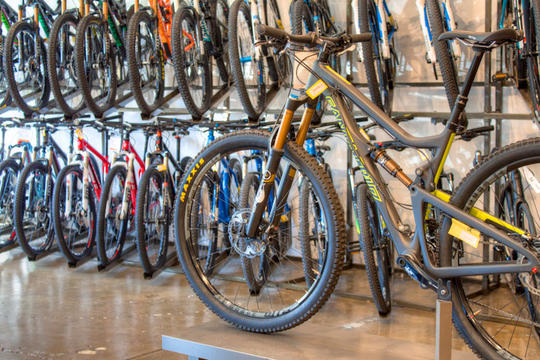 mountain bike on display