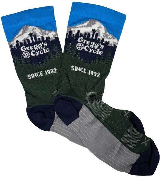 Gregg's Cycle Mt Rainier & Seattle Skyline SGX Socks by SockGuy