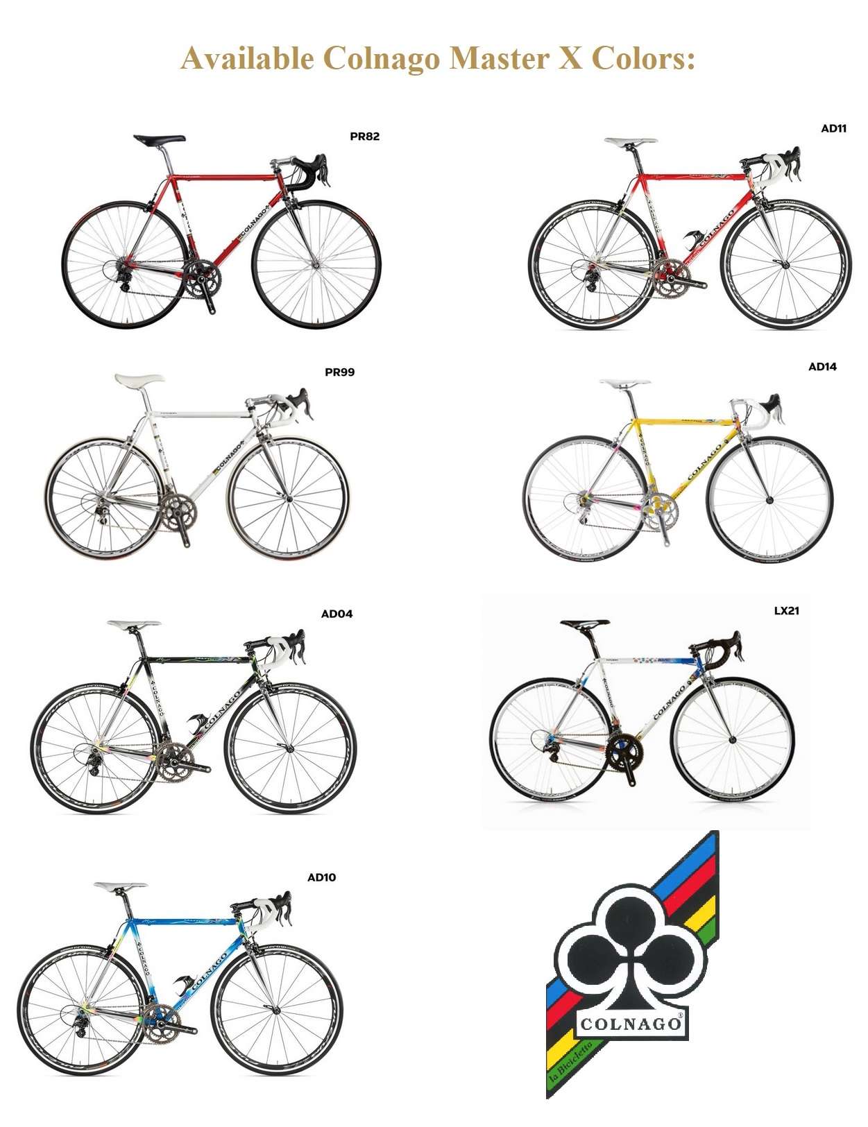 Colnago Master X available in seven colors