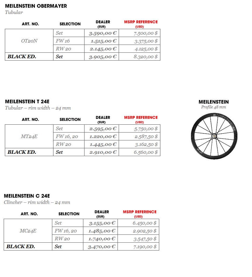 Lightweight Meilenstein Rim Brake wheel price list