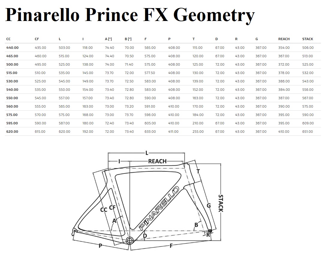 Pinarello Prince FX Geometry