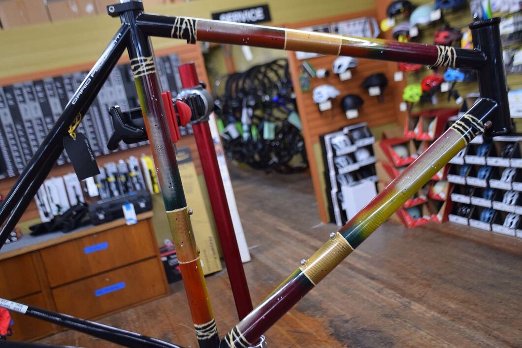 Dario Pegoretti's steel Duende bicycle frame and Lakeside Bicycles
