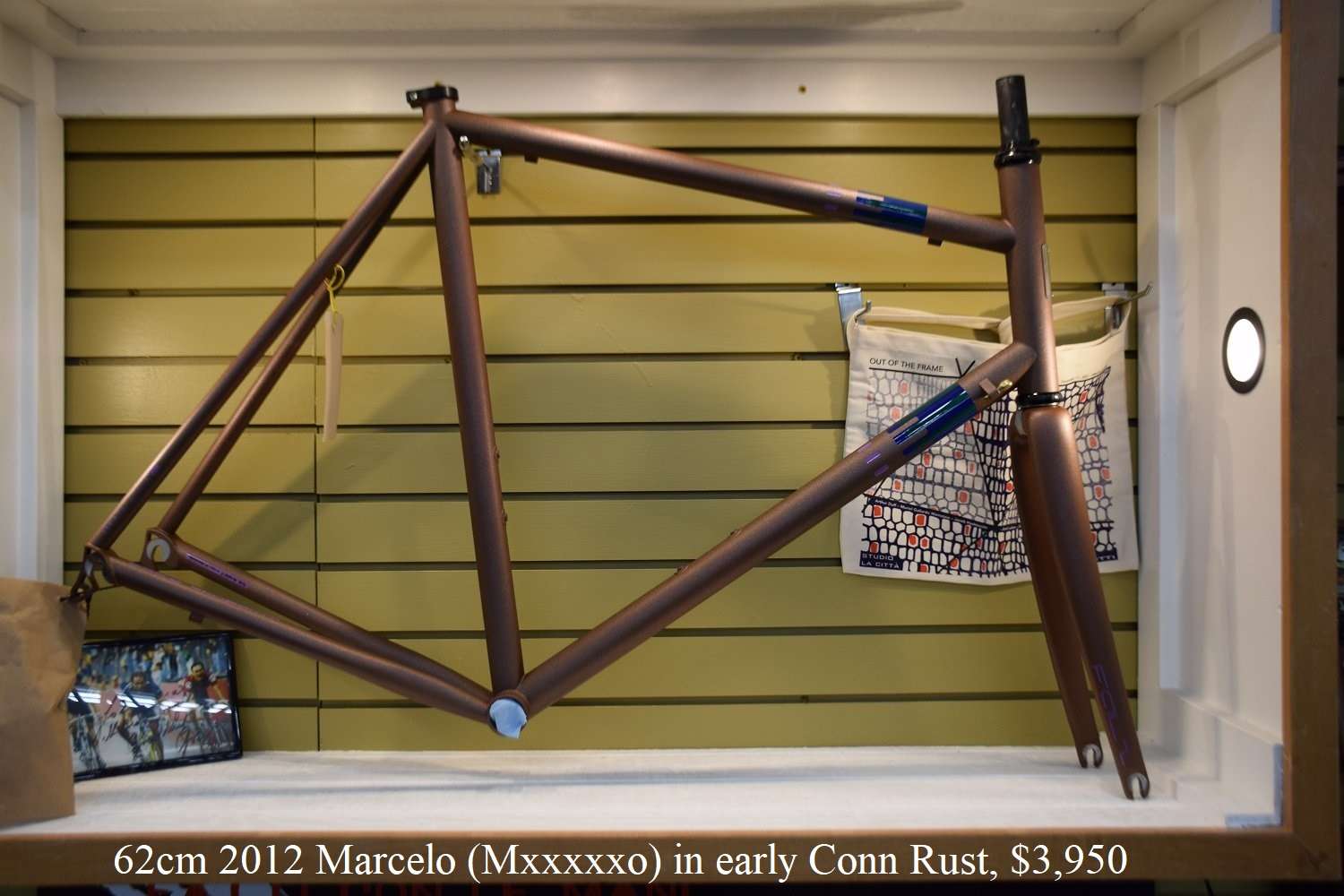 62cm 2012 Pegoretti Marcelo (Mxxxxxo) in early Conn Rust, $3,950