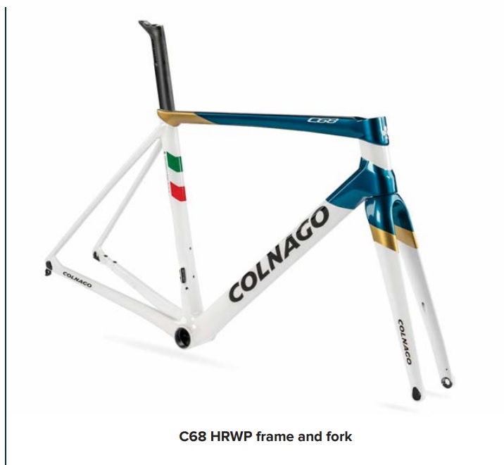 The new Colnago C68 frame and fork in the HRWP color