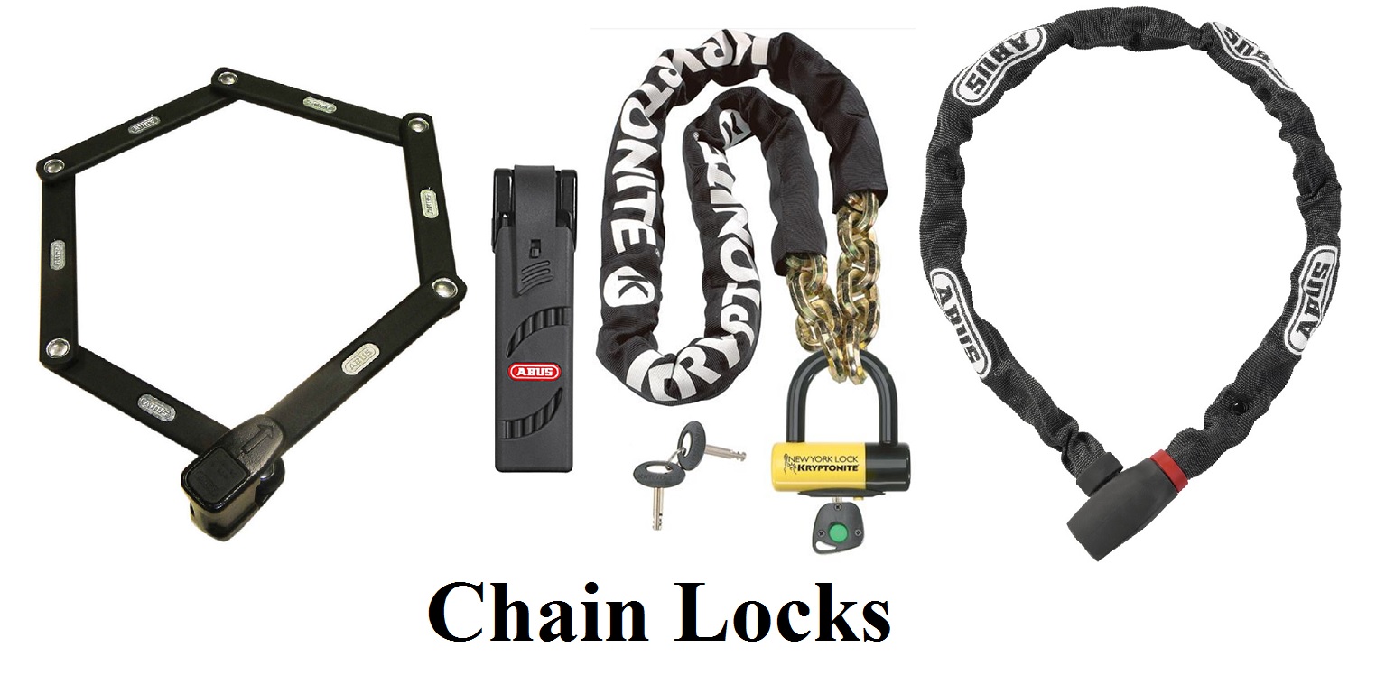 Chain Locks from ABUS or Kryptonite have a greater reach but are much heavier than U-Locks.