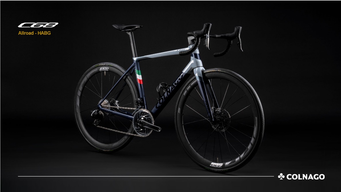 The new Colnago C68 Allroad in the HABG color