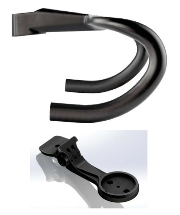 The new Colnago CC.01 monocoque handlebar/stem and computer mount