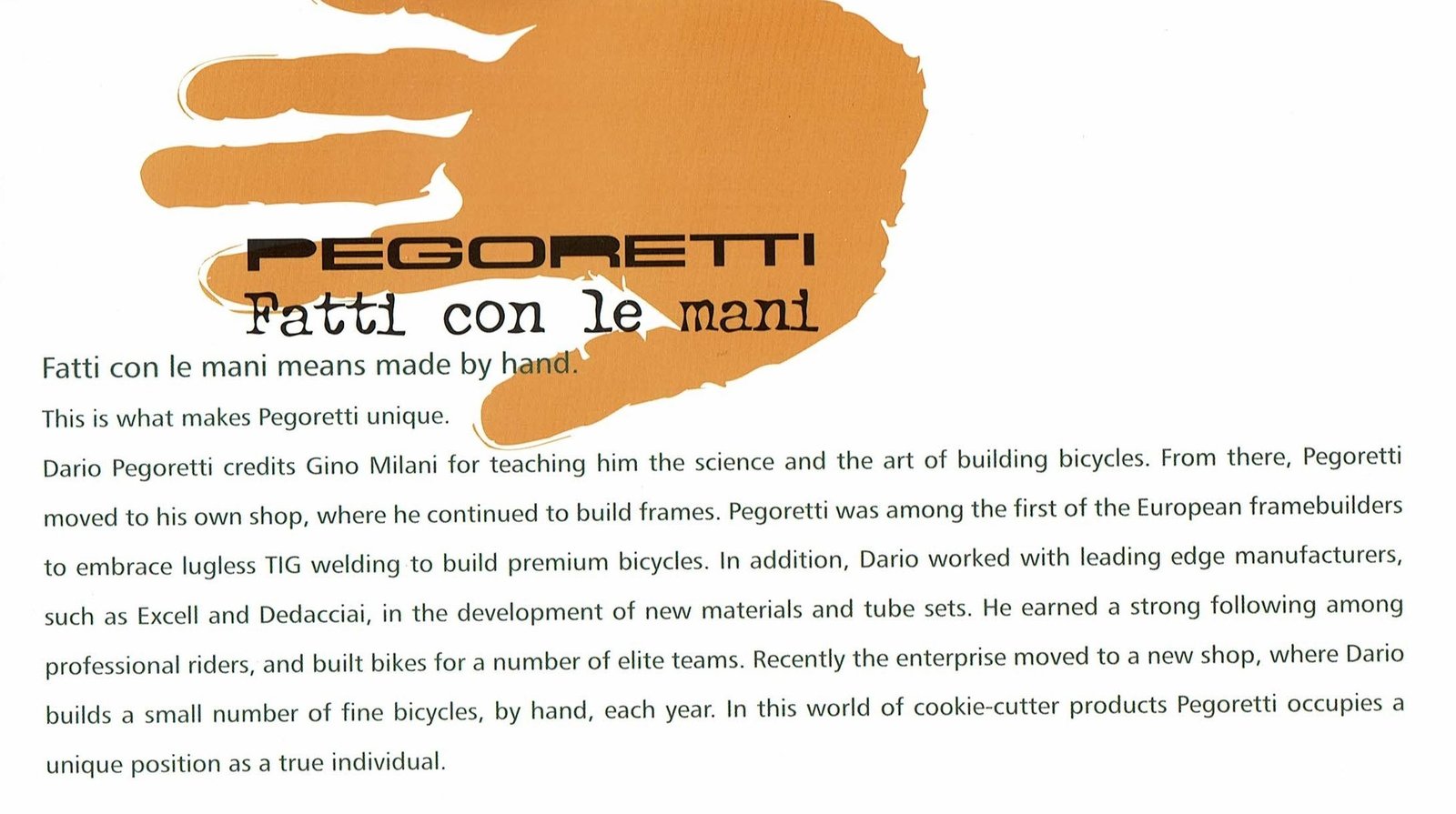 Detail from Page 2 of the Pegoretti 2008 catalog