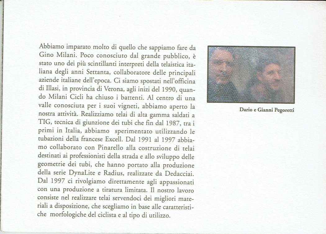 Page 29 of the Pegoretti 1999 catalog