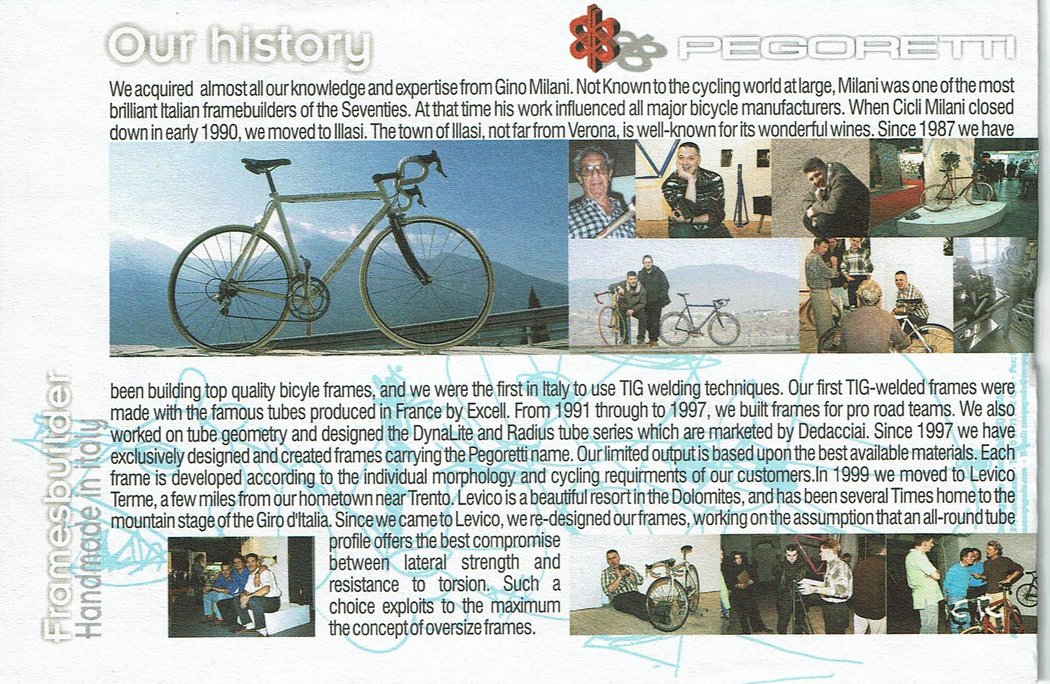 Page 1 of the Pegoretti 2001 catalog