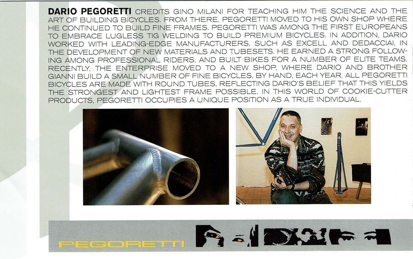 Page 1 of the Pegoretti 2003 catalog