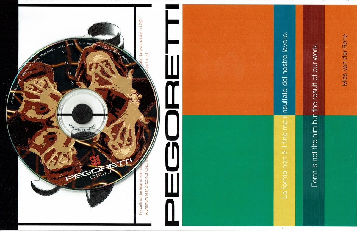 Front Cover with CD of the Pegoretti 2002 catalog