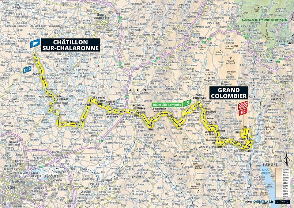 2023 Tour de France Stage 13 Map