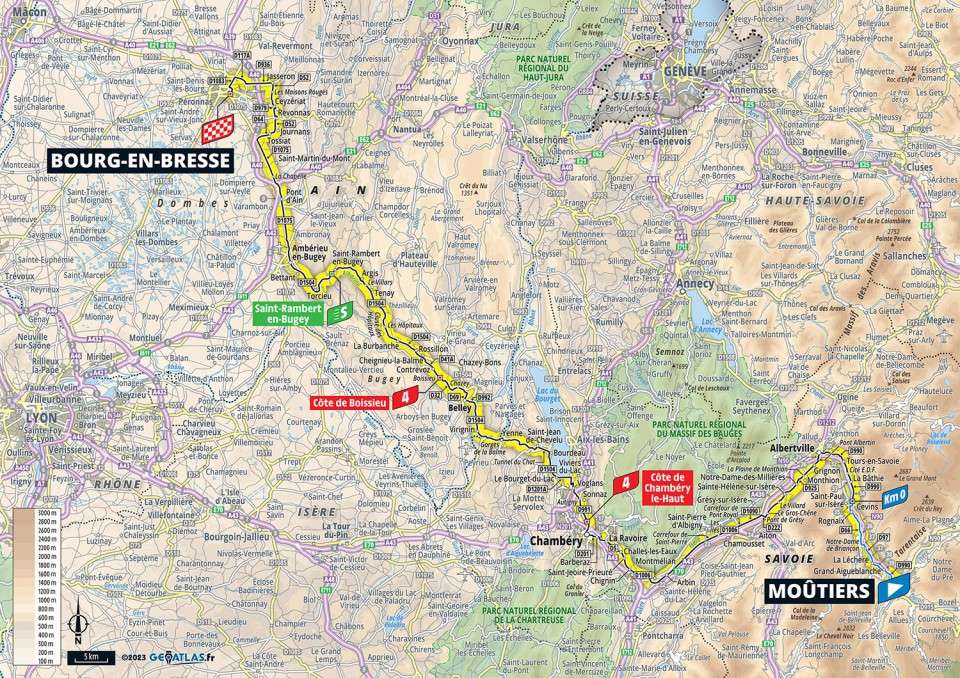 2023 Tour de France Stage 18 Map