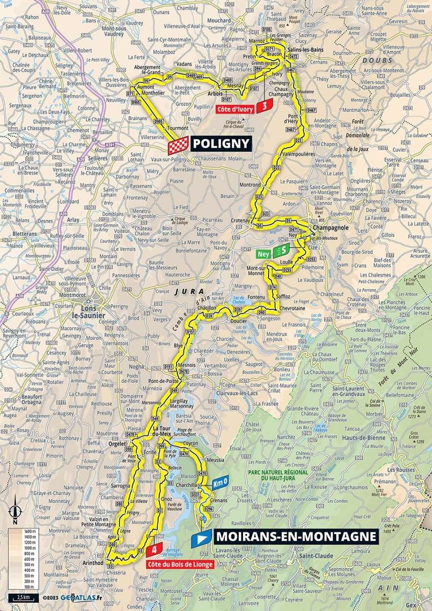 2023 Tour de France Stage 19 Map
