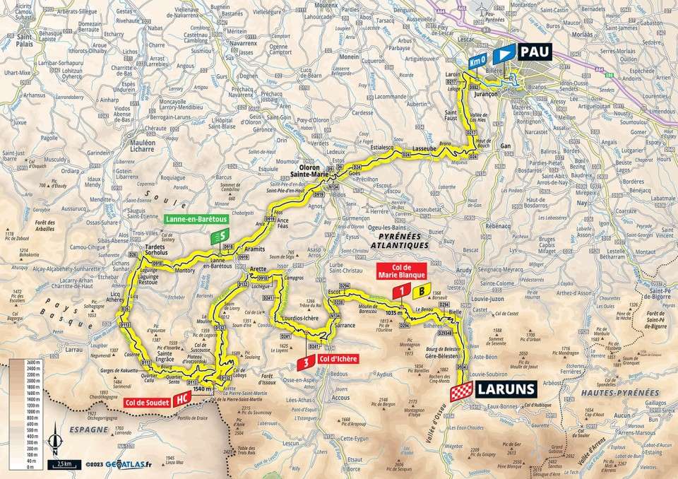 2023 Tour de France Stage 5 Map