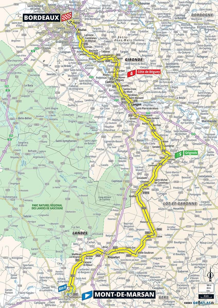 2023 Tour de France Stage 7 Map