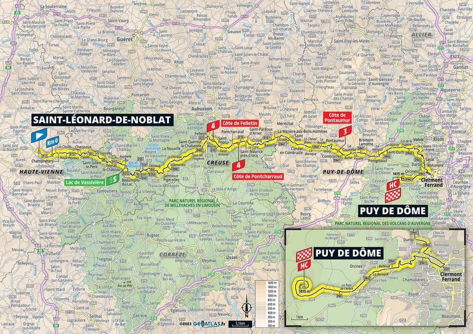 2023 Tour de France Stage 9 Map