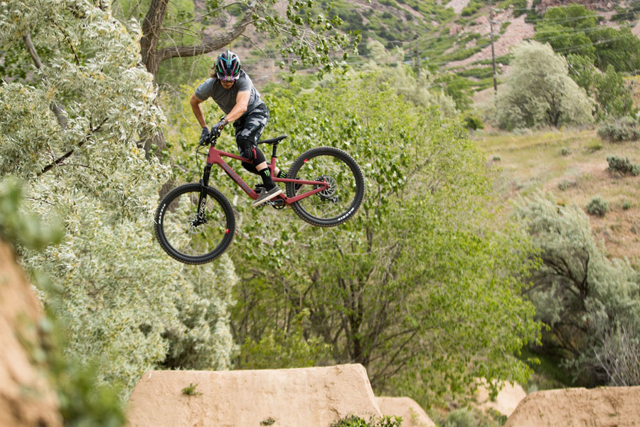 Rider getting air on 2021 Santa Cruz 5010