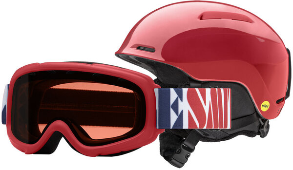 Smith Optics Glide Jr. MIPS Helmet / Gambler Goggles Combo Color: Lava
