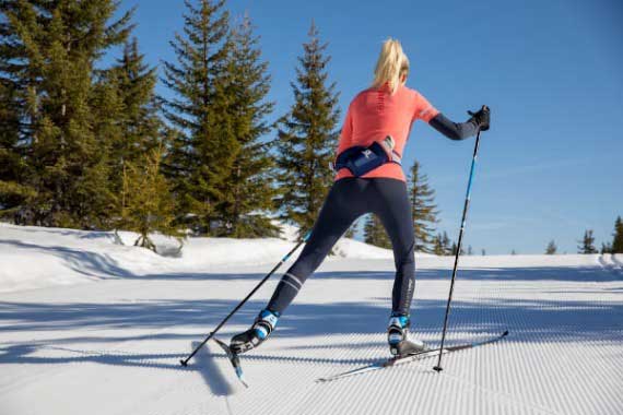 skate skiing is more like running or jogging than hiking and walking
