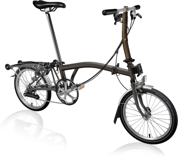 Brompton Brompton S6R Black Lacquer | Short handlebar 6 Speed with rack and fenders