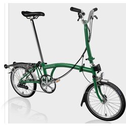 Brompton C Line Explore Racing Green Mid Bar with rack and fenders