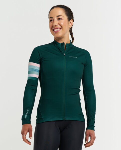 PEPPERMINT Cycling Co. Thermal Jersey Mood Forest Color: Mood Forest