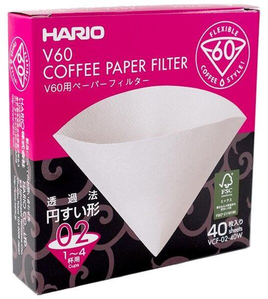 Hario Hario V60-02 White (40 Pack) 