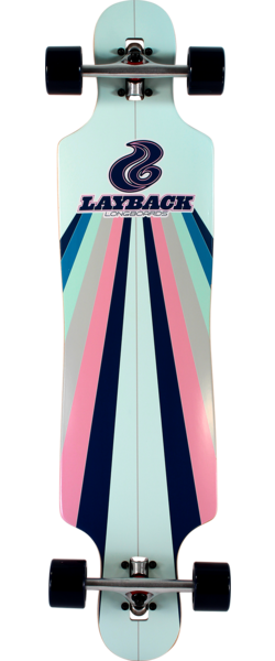 Layback Longboards Sun Stripe Drop Through Complete