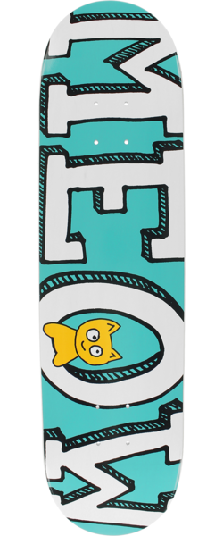 Meow Skateboards Logo Deck 8.0" Teal