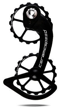 CeramicSpeed Oversized Pulley Wheel System Coated Bearings SRAM eTap 11-Speed Black Pulleys and Black Cage