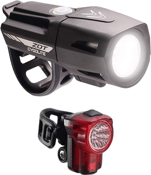 Cygolite Zot 450 Lumen Headlight & Hotshot Micro 30 Lumen Tail Light USB Rechargeable Bicycle Light Combo Set