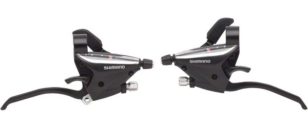 Shimano EF65 3 x 8-Speed Flat Bar Brake/Shift Lever Set, Black