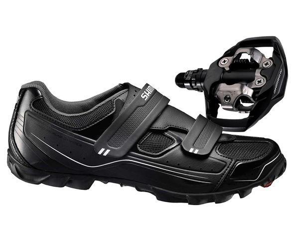 cycling shoes and pedals combo