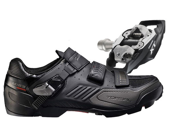 Shimano SH-M163 Shoes & Deore XT Trail Pedal Combo