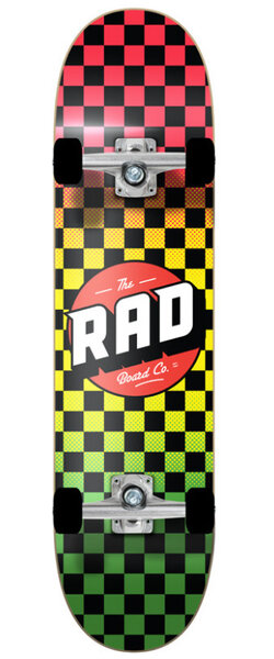 Rad Board Co. Checker Complete Skateboard 8.0 Rasta Fade - Brands