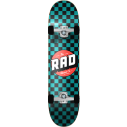 Rad Board Co. Checker Complete Skateboard 7.25 Black/Teal