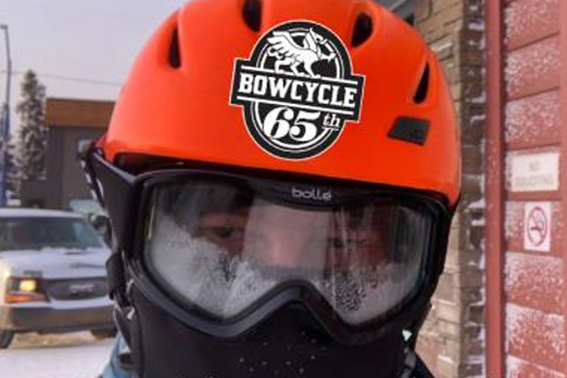 cyclist wearing a bike helmet and goggles