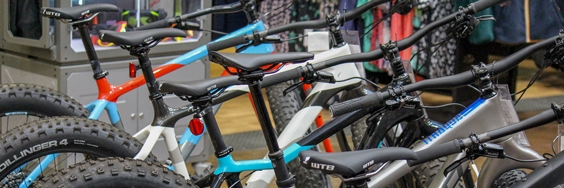 mountain bikes on the sales floor