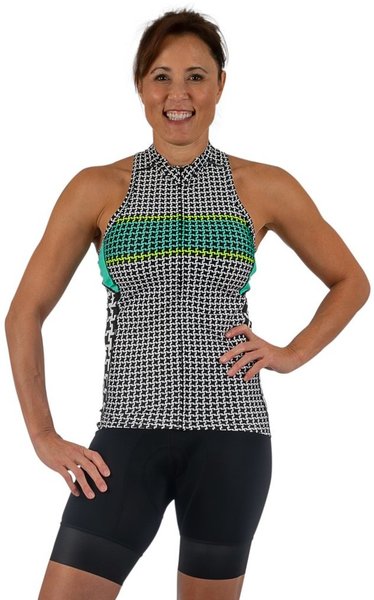 Shebeest DOG'S TOOTH DIVINE SLEEVELESS JERSEY