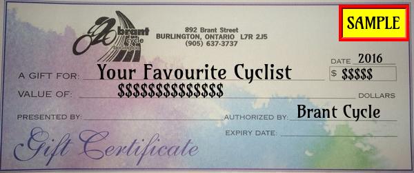 Brant Cycle Gift Card